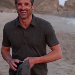 Men's bleusalt gray polo shirt